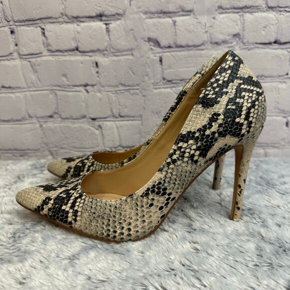 Steve Madden Adella Snake Print Pointed Toe Heels Slip On Pumps Size 9M - Picture 2 of 9